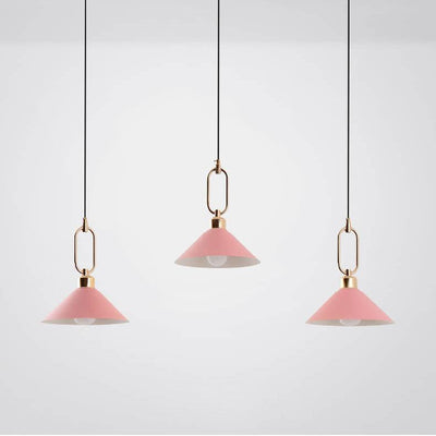 Modern Macarons Umbrella Shade 1-Light Metal Ring Pendant Light