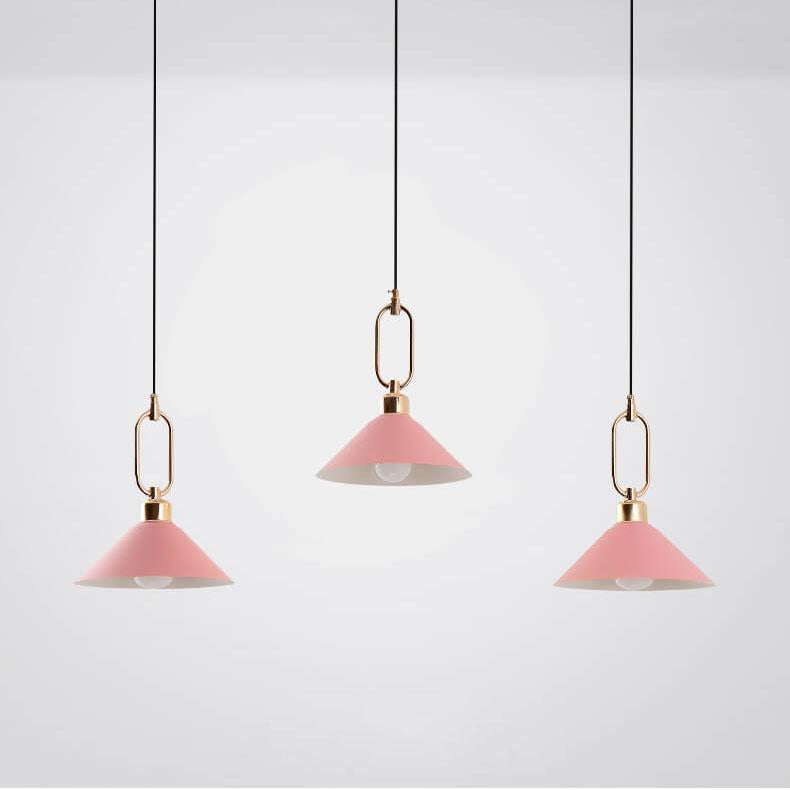 Modern Macarons Umbrella Shade 1-Light Metal Ring Pendant Light