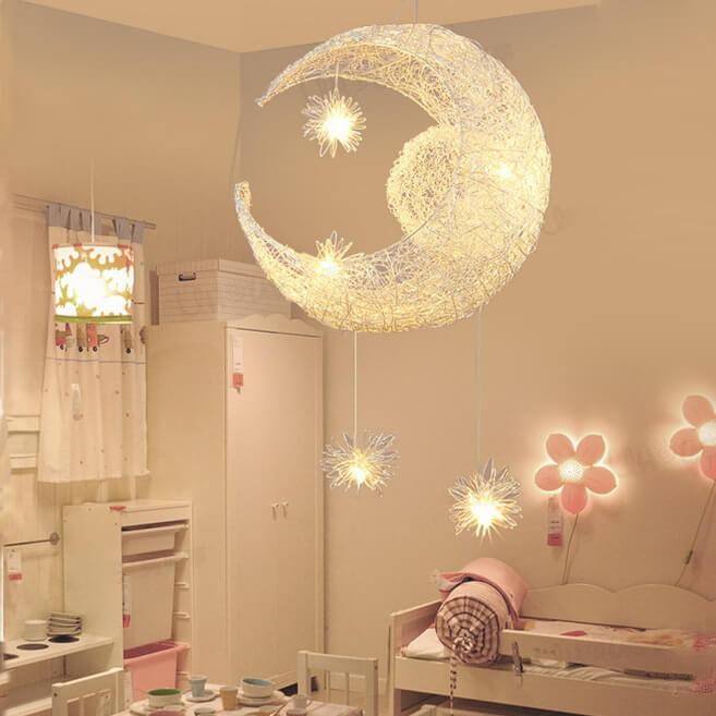 Modern Moon Star Metal 5-Light LED Chandeliers