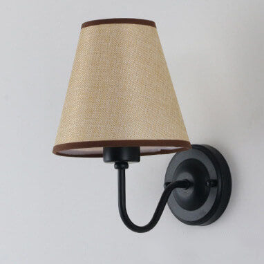 Modern Fabric Bell Shade Bend Arm 1-Light Wall Sconce Lamp