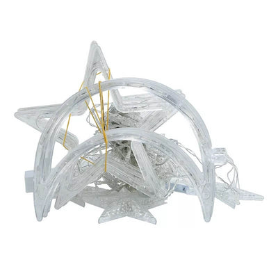 Éclairage de fête LED étoile lune décoration d'ambiance guirlande lumineuse en plastique 