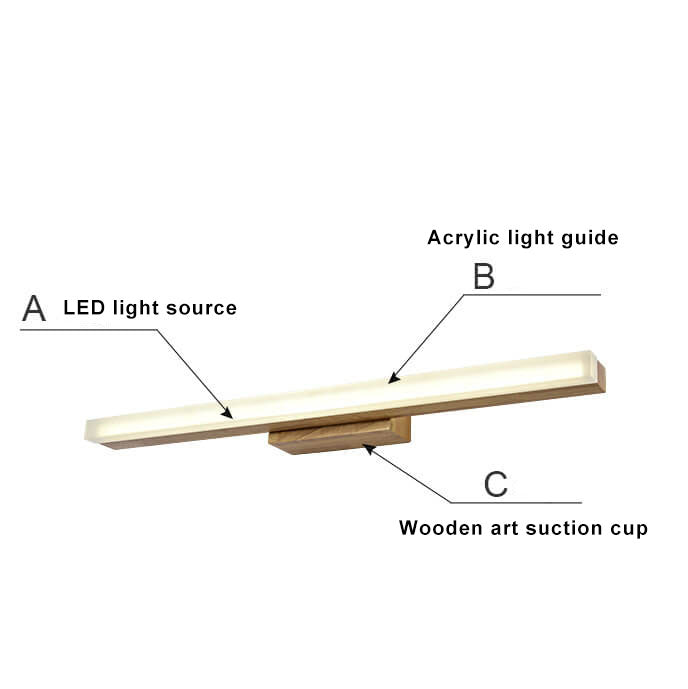 Moderne Holz Lineare LED Spiegel Frontleuchte Wandleuchte Lampen 