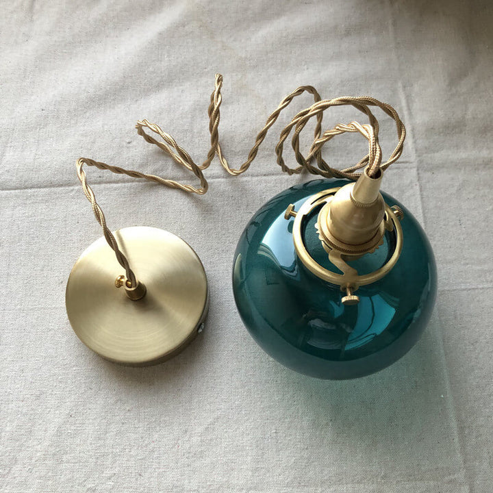 Retro Glas 1-Licht Einzelne Kürbis Pendelleuchte 