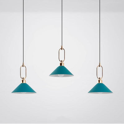 Modern Macarons Umbrella Shade 1-Light Metal Ring Pendant Light