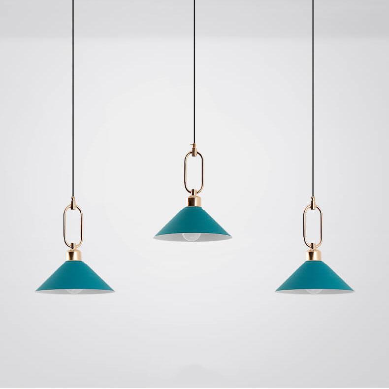 Modern Macarons Umbrella Shade 1-Light Metal Ring Pendant Light