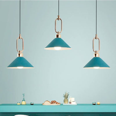 Modern Macarons Umbrella Shade 1-Light Metal Ring Pendant Light