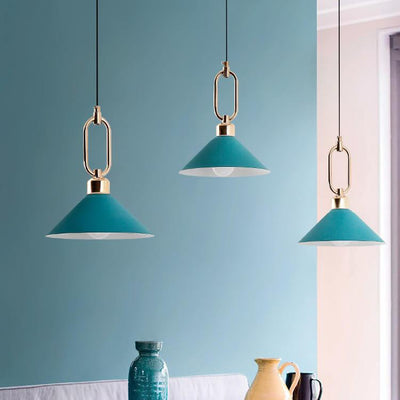 Modern Macarons Umbrella Shade 1-Light Metal Ring Pendant Light