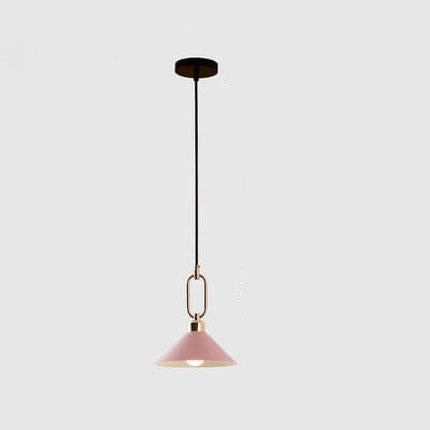 Modern Macarons Umbrella Shade 1-Light Metal Ring Pendant Light