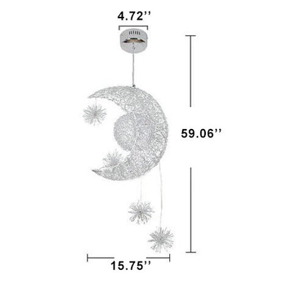الثريات الحديثة من المعدن على شكل نجمة القمر بـ 5 أضواء LED 