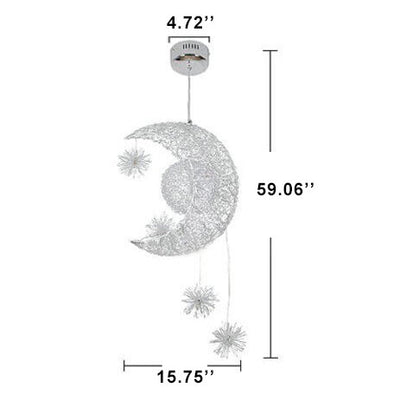 Moderner Mond-Stern-Metall-5-Licht-LED-Kronleuchter 