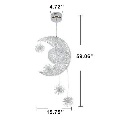Modern Moon Star Metal 5-Light LED Chandeliers