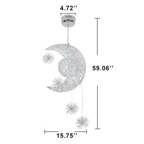 Moderner Mond-Stern-Metall-5-Licht-LED-Kronleuchter 