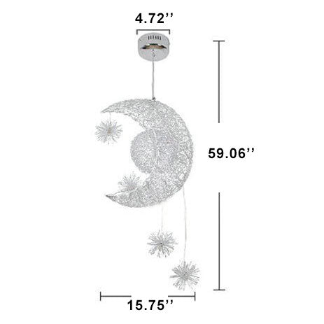 الثريات الحديثة من المعدن على شكل نجمة القمر بـ 5 أضواء LED 