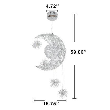 الثريات الحديثة من المعدن على شكل نجمة القمر بـ 5 أضواء LED 