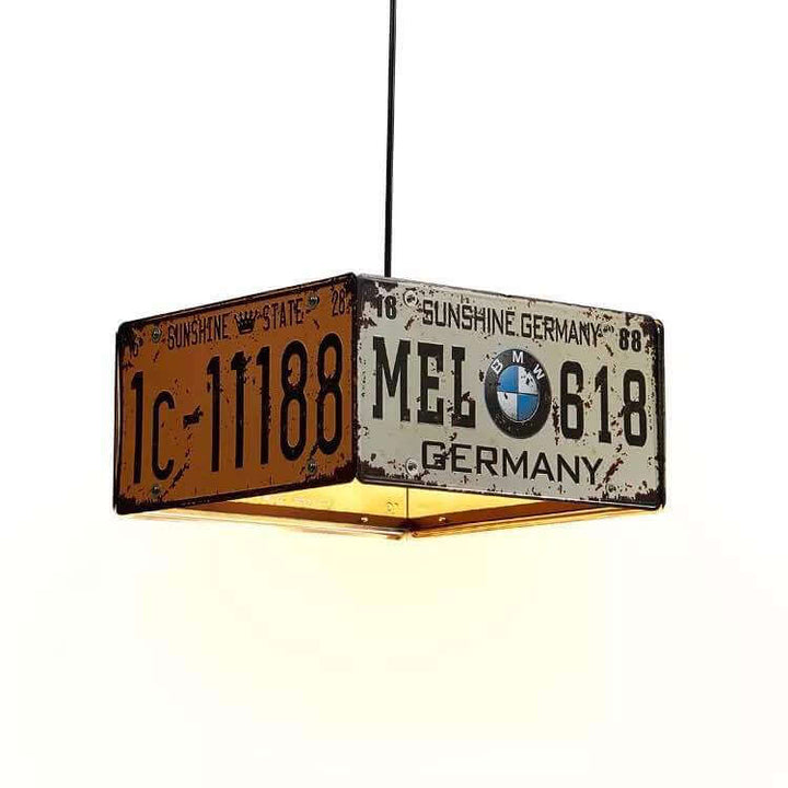 Zeitgenössischer industrieller kreativer quadratisch-rechteckiger Kennzeichen-Metall-3/5-Licht-Kronleuchter für das Wohnzimmer 