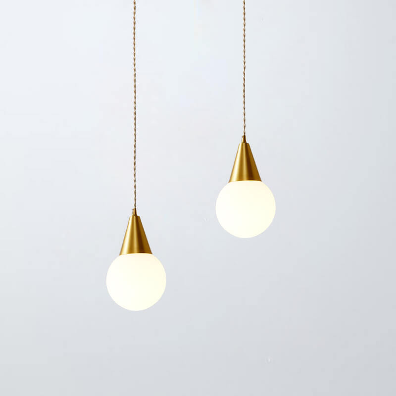 Nordic Creative Cone Messing Glas Orb 1-Licht Pendelleuchte 