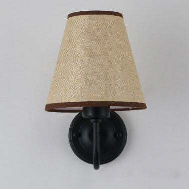 Modern Fabric Bell Shade Bend Arm 1-Light Wall Sconce Lamp