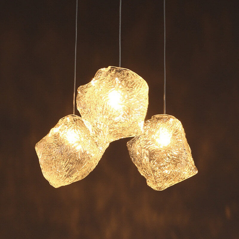 Nordic Creative Ice Cube Glass 1-Light  Pendant Light