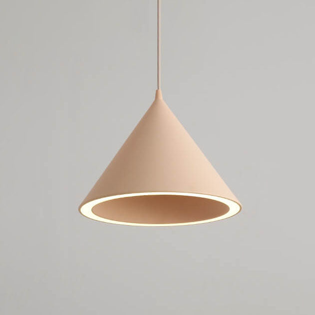 Modern Macaron Aluminum Cone Shape 1-Light LED Pendant Light