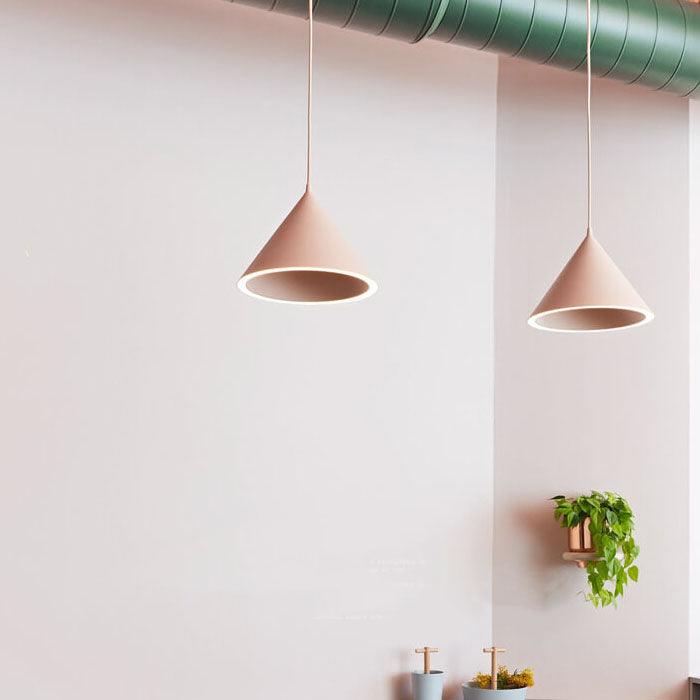 Modern Macaron Aluminum Cone Shape 1-Light LED Pendant Light