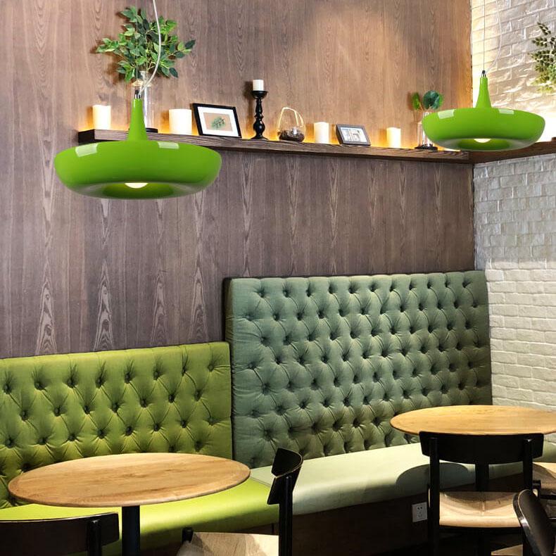 Moderne Créatif Rafraîchissant Cercle Plante Suspension Luminaire à 1 Lumière 