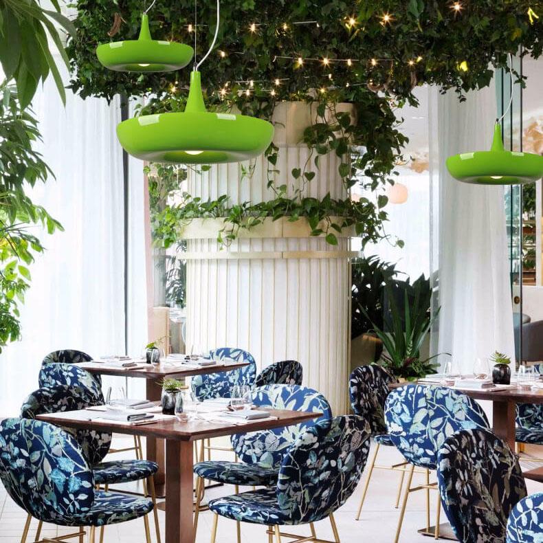 Moderne Créatif Rafraîchissant Cercle Plante Suspension Luminaire à 1 Lumière 