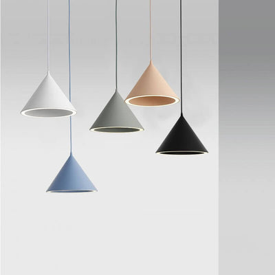 Modern Macaron Aluminum Cone Shape 1-Light LED Pendant Light