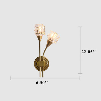 Moderne 2-flammige bewaffnete Wandleuchte in Blumenform 