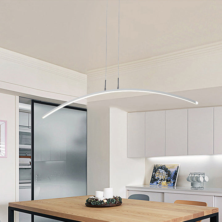 Nordischer minimalistischer Bogen Linear LED Kronleuchter 