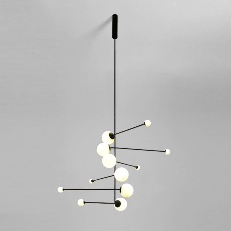 Modern Creative Glass Ball Molecular Rotating 12-Light Chandelier