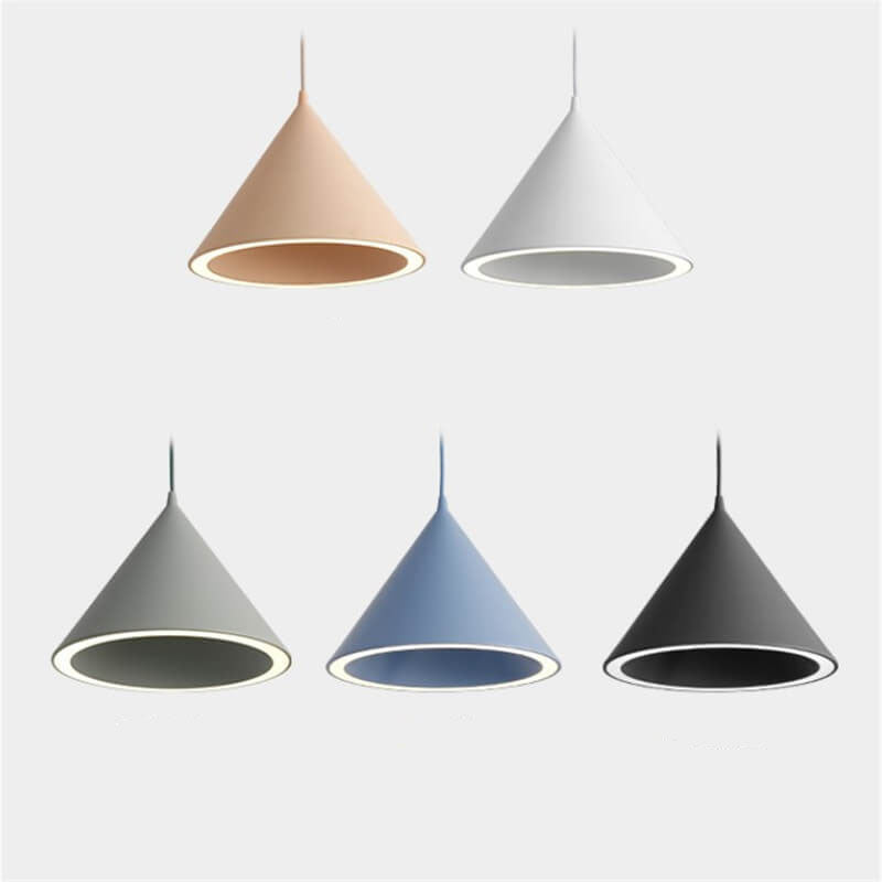 Modern Macaron Aluminum Cone Shape 1-Light LED Pendant Light