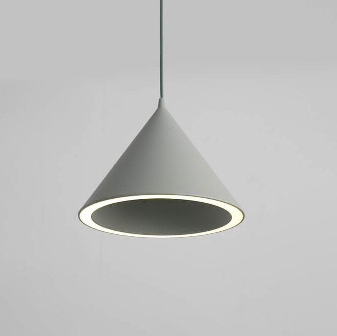 Modern Macaron Aluminum Cone Shape 1-Light LED Pendant Light