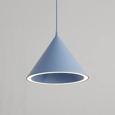 Modern Macaron Aluminum Cone Shape 1-Light LED Pendant Light