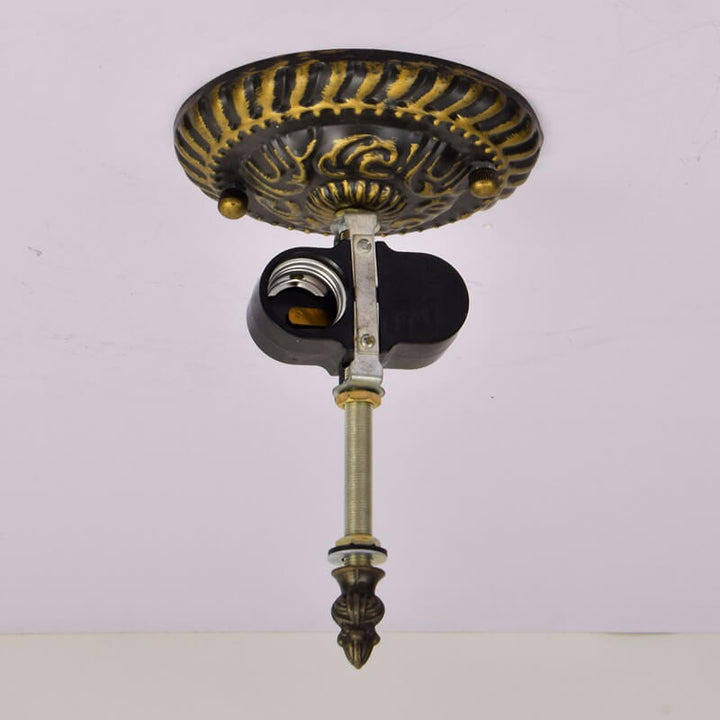 Vintage Tiffany Sunflower Stained Glass 2-Light Flush Mount Ceiling Light