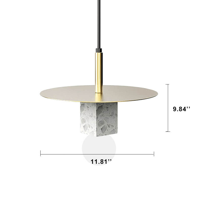 Moderne minimalistische Marmor-Quadrat 1-Licht Pendelleuchte 