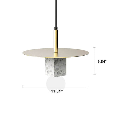 Modern Minimalist Marble Square 1- Light Pendant Light