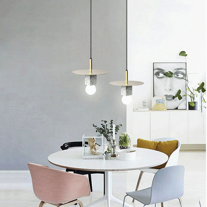 Moderne minimalistische Marmor-Quadrat 1-Licht Pendelleuchte 