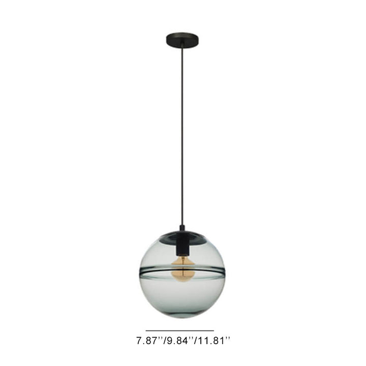 Moderne minimalistische Farbglas-Kugel 1-Licht Pendelleuchte 