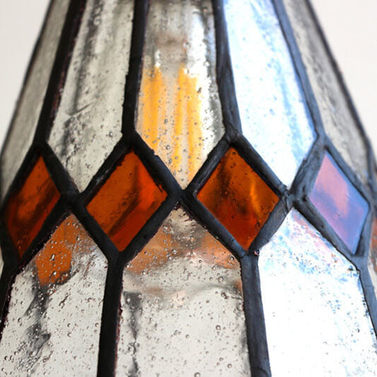 Vintage Tiffany Glas Kegel 1-Licht Pendelleuchte 