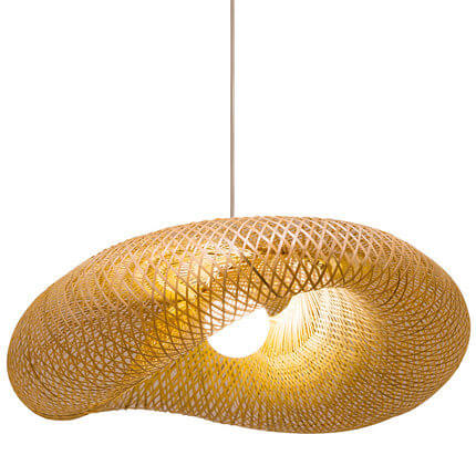 Moderner Twist Bambus 1-Licht Pendelleuchte 