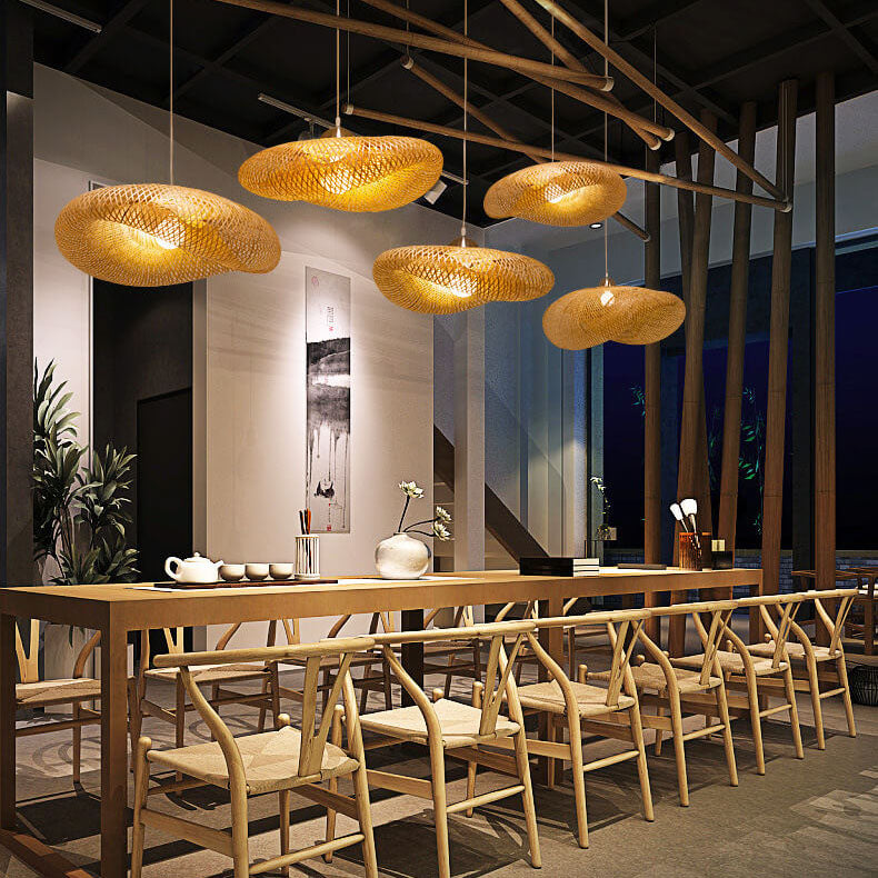 Modern Twist Bamboo 1-Light Pendant Light