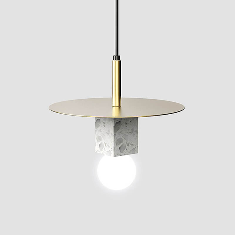 Modern Minimalist Marble Square 1- Light Pendant Light