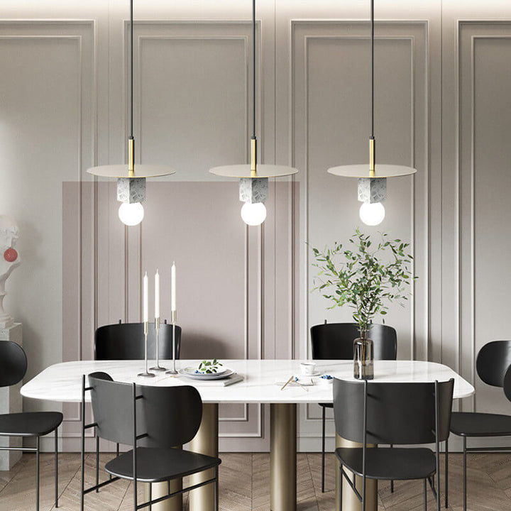 Moderne minimalistische Marmor-Quadrat 1-Licht Pendelleuchte 