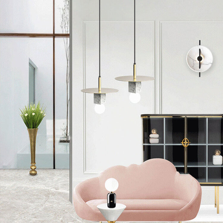 Moderne minimalistische Marmor-Quadrat 1-Licht Pendelleuchte 