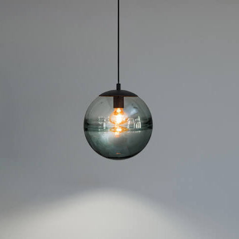 Moderne minimalistische Farbglas-Kugel 1-Licht Pendelleuchte 