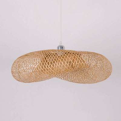 Moderne 1-flammige Pendelleuchte Twist Bamboo 