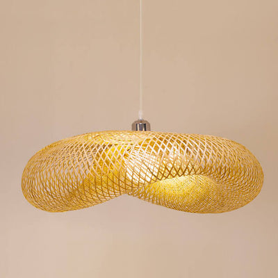 Moderner Twist Bambus 1-Licht Pendelleuchte 
