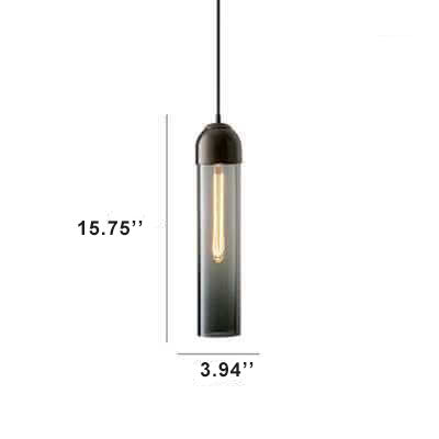Minimalist Tube-Shaped Glass 1-Light LED Pendant Light