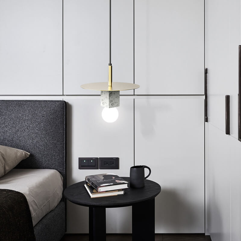 Moderne minimalistische Marmor-Quadrat 1-Licht Pendelleuchte 