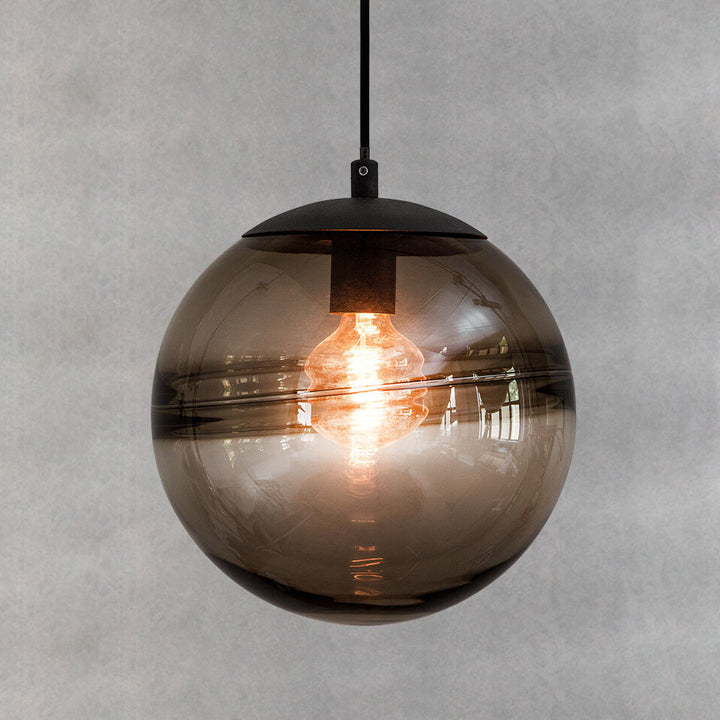 Moderne minimalistische Farbglas-Kugel 1-Licht Pendelleuchte 